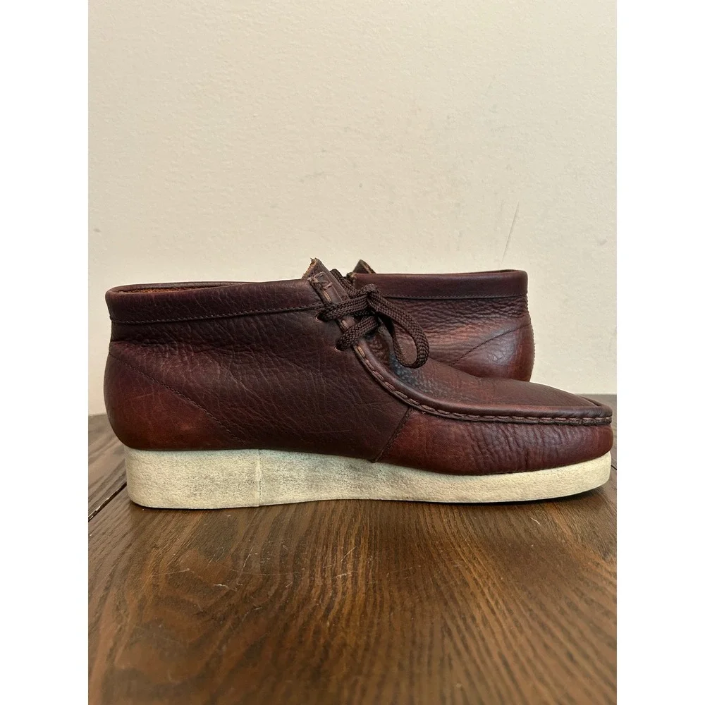 Original Clark's Men's Padmore 86256 Brown Oiled Leather Ankle Boots Size 9M